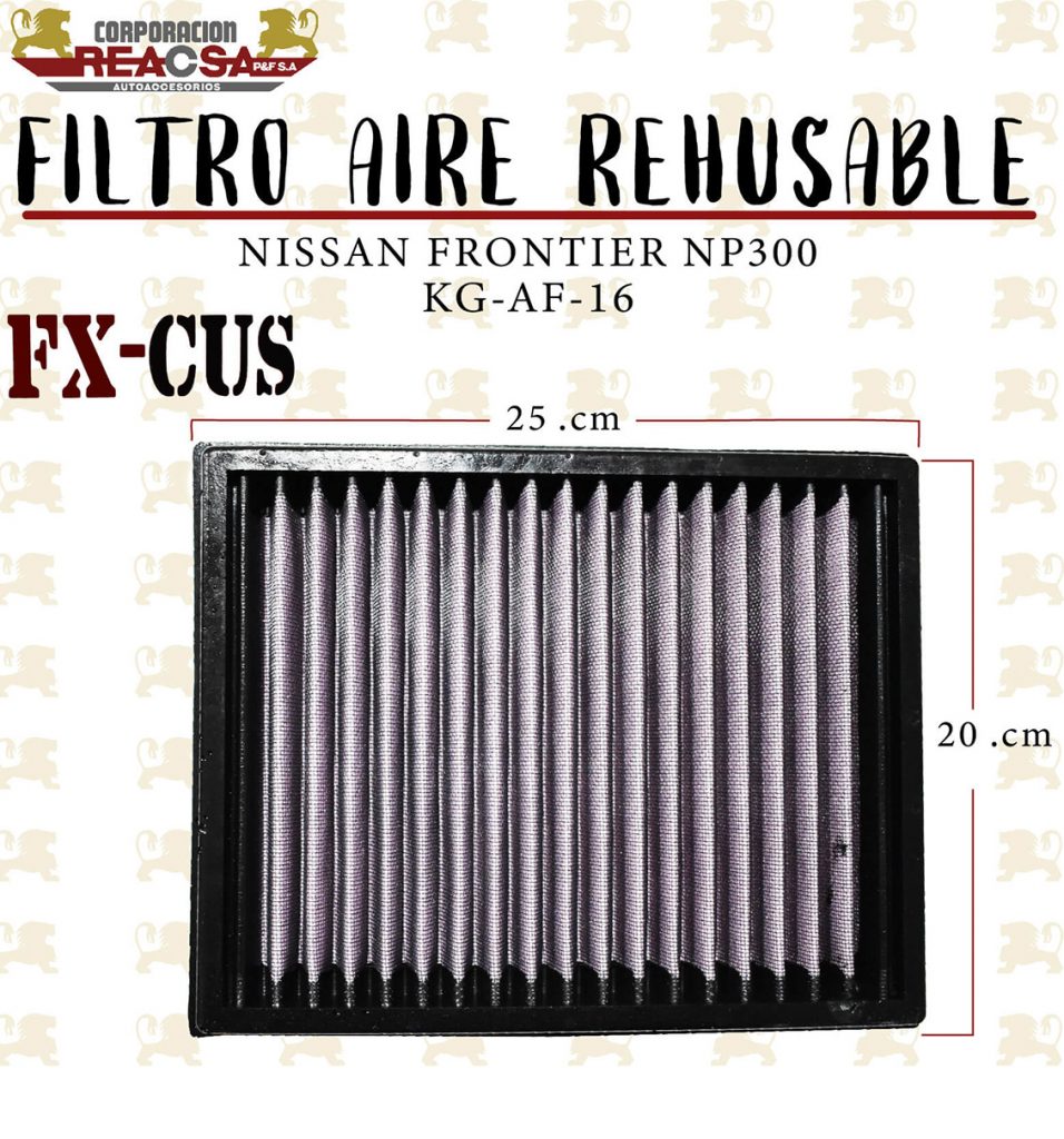 FILTRO AIRE REHUSABLE NISSAN FRONTIER NP300 REACSA