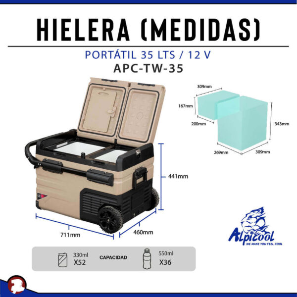 HIELERA REFRIGERADOR PORTATIL 35 LTS / 12V - Image 2