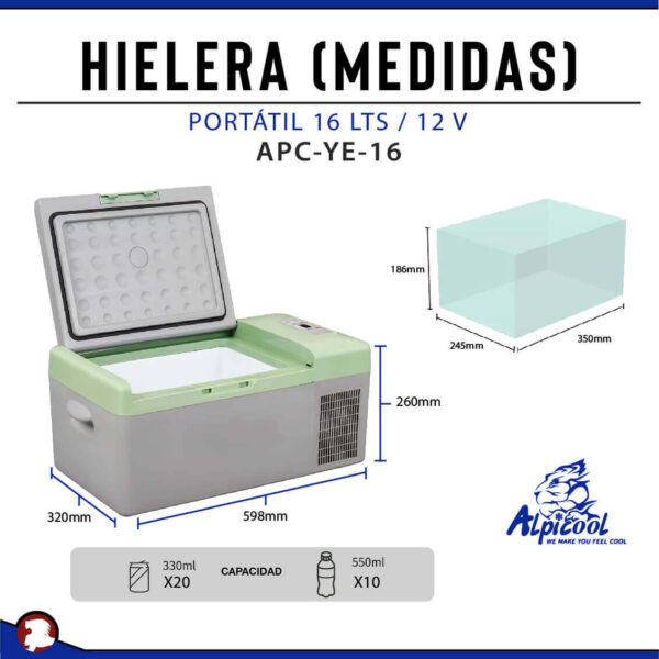 HIELERA REFRIGERADOR PORTATIL 16 LTS / 12V - Image 2