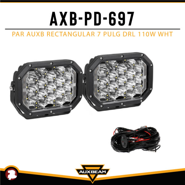 PAR AUXB RECTANGULAR 7 PULG DRL 110W WHT