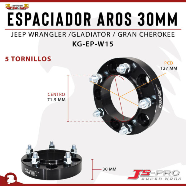 ESPACIADOR AROS 30MM (5X127) CENTRO 71.5 MM JEEP