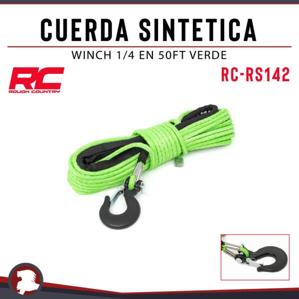 CUERDA SINTETICA WINCH 1/4 EN 50FT VERDE