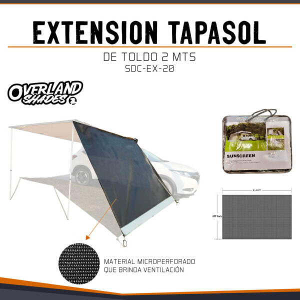 EXTENSION TAPASOL DE TOLDO 2 MTS